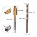 Uxcell M8 X 1 25 Spiral Point Thread Tap And 6 8mm Drill Bit Set Metric Titanium Plated Cobalt High Speed Steel Machine Screw