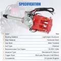 Ignition Distributor W Red Cap Rotor Replacement For Chevy Sbc Bbc 283 305 327 350 454 V8 R2r Two-wire Installation