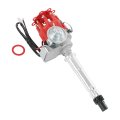 Ignition Distributor W Red Cap Rotor Replacement For Chevy Sbc Bbc 283 305 327 350 454 V8 R2r Two-wire Installation