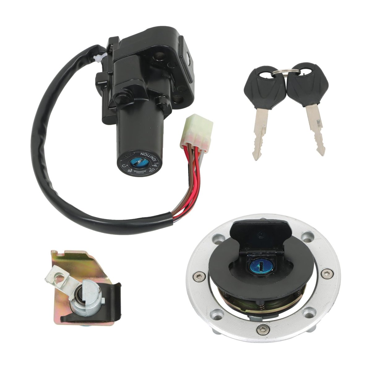 Ignition Switch Fuel Cap Seat Lock Key Set Replacement For Suzuki 37100-24f00 Gsxr1300 Hayabusa 1999-2007