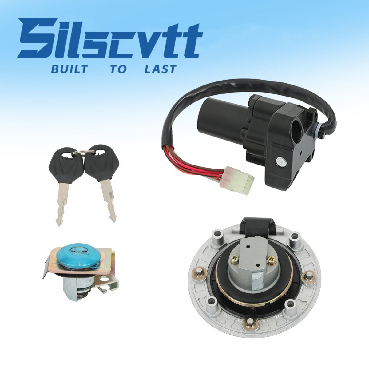Ignition Switch Fuel Cap Seat Lock Key Set Replacement For Suzuki 37100-24f00 Gsxr1300 Hayabusa 1999-2007