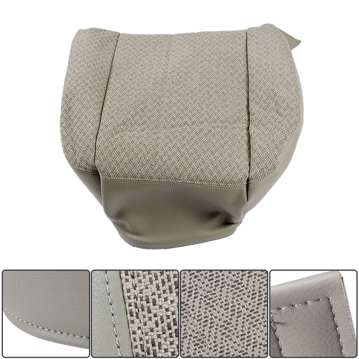 Left Driver Side Bottom Cloth Gray Seat Cover Replacement For 2003 To 2014 Express 1500 2500 3500 Van Custom Fit Power And