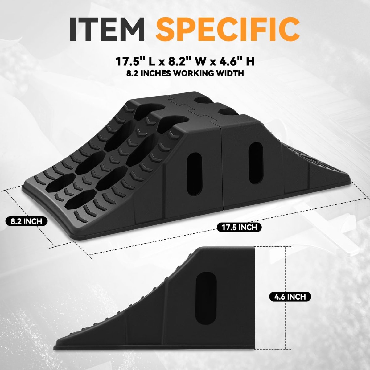 2pcs Non Slip Rv Wheel Chocks With Interlock Design Tandem For Most Tyre Sizes 17 72 X 8 11 4 57 In Black