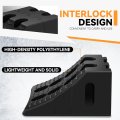 2pcs Non Slip Rv Wheel Chocks With Interlock Design Tandem For Most Tyre Sizes 17 72 X 8 11 4 57 In Black
