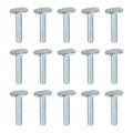 1 4 -20 Track Bolts 1-1 Inch Length 15 Pcs Drop-in Sliding T Slot Accessories For Woodworking Jigs And Fixtures Silver