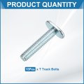 1 4 -20 Track Bolts 1-1 Inch Length 15 Pcs Drop-in Sliding T Slot Accessories For Woodworking Jigs And Fixtures Silver