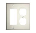 Leviton 80746-w 2-gang 1-duplex 1-decora Gfci Device Combination Wallplate Standard Size Thermoplastic Nylon White 