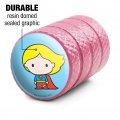 Superman Supergirl Cute Chibi Character Tire Rim Wheel Aluminum Valve Stem Caps