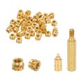 50 Pcs Threaded Inserts With Soldering Iron Tip Press Tool M2 X 2 5mm H 3 Od Brass Metric Knurled Nuts Heat Set Embedment Nut 