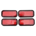 Kimiss 4 Pcs Red Reflectors Stick Ons Motorcycle Safety Reflector Reflective Sticker Rectangle High Visibility Stick-on Prism