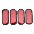 Kimiss 4 Pcs Red Reflectors Stick Ons Motorcycle Safety Reflector Reflective Sticker Rectangle High Visibility Stick-on Prism
