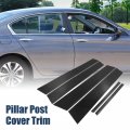 X Autohaux 6pcs Door Window Pillar Post Protector Cover Trim For Honda Civic 8 2006-2011 Black