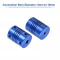 Uxcell 1pcs 5mm To 10mm Aluminum Alloy Shaft Coupling L25xd19 Flexible Coupler With Screws For Encoders And Motors Blue
