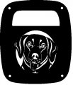 Dog Labrador Tail Lamp Light Covers For Jeep Cj Yj And Tj Wranglers Black Set Of 2 