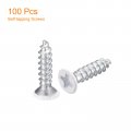 Uxcell St3x12mm White Screws Self Tapping 100pcs Flat Head Phillips Wood For Woodworking