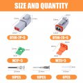 Deutsch Dt02 Grey 2 Pin Connectors 5 Set Waterproof Electrical Wire Connector With Stamped Contacts And Seal Plugs For Truck
