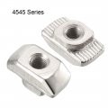 Uxcell Sliding T Slot Nuts M5 Half Round Roll In T-nut For 4545 Series Aluminum Extrusion Profile Carbon Steel Nickel-plated