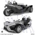 Polaris Slingshot Decal-hood Strip Lh Black Genuine Oem Part Qty 1