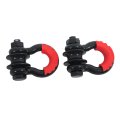 2pcs Black 3 4 D Ring Shackle Snatch Block 22000lbs Break Strength With Towing Pulley