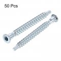 Uxcell Furniture Confirmat Screw 50pcs 7x70mm Hex Socket Woods Zinc Plated Countersunk Self-tapping Connecting Screw