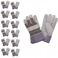 Cordova 7590l Side Split Leather Palm Gloves Striped Back Rubberized Safety Cuff Aramid Sewn Large 12-pack 