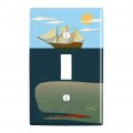 Sperm Whale Under Ship Plastic Wall Decor Toggle Light Switch Plate Cover 