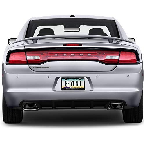 Dodge Charger License Plate Frame Real Carbon Fiber And Abs Plastic 3d Dark Gray Logo Universal Fit 12 In X 6 Black Glossy
