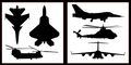Auto Vynamics Stickerpack-milplanes-10-gbla Gloss Black Vinyl Detailed Military Aircraft Sticker Pack Includes Fighter Jets 