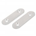 Uxcell 50mm X 15mm 2mm Stainless Steel Straight Bracket Flat Repair Plate 60pcs