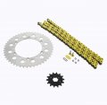 Kawasaki Kdx200 Kdx220 Yellow O Ring Chain Sprocket Silver 14 48 112l