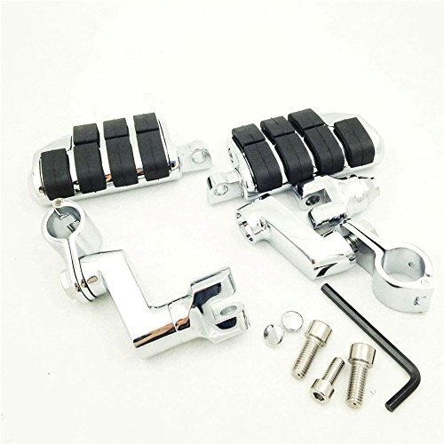 Smt-chromed Highway Clamps 1 5 Large Foot Pegs For V-star Roadstar Kawasaki Vulcan By Smt B0125u15fg