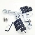Smt-chromed Highway Clamps 1 5 Large Foot Pegs Compatible With V-star Roadstar Kawasaki Vulcan By Smt B0125u15fg