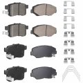 8pcs Rear Semi-metallic Front Ceramic Brake Pads Fit For Honda Accord 2 4l 2008 2009 2010 
