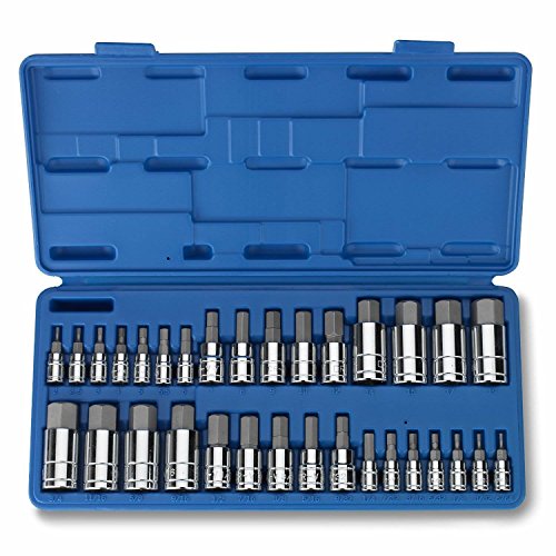 3 8 1 2 Dr Drive Allen Wrench Bit Kit Hex Key Socket Tool Sae And Metric Set