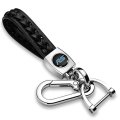 Ford Focus Rs Genuine Black Leather Braided Rope Key Chain Official Licensed Modern Style With Chrome Zinc Alloy Buckle And 