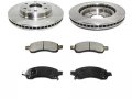 Front Ceramic Brake Pad And Rotor Kit Compatible With 2007-2010 Saturn Outlook 