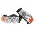 Left Right Pair Headlights Headlamps Assembly Chrome Housing With Amber Reflector Fit For Dodge Ram Pickup Truck 1500 2002-2008