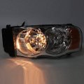 Left Right Pair Headlights Headlamps Assembly Chrome Housing With Amber Reflector Fit For Dodge Ram Pickup Truck 1500 2002-2008