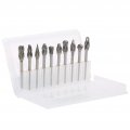 Rotary Burr Bits Set Tungsten Steel Alloy Single Flute Carving Roughing Grind Cutter File For Machining Grinding Or Wood