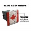 Rustic Distressed Canada Flag On Wood Tow Trailer Hitch Cover Plug Insert