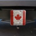Rustic Distressed Canada Flag On Wood Tow Trailer Hitch Cover Plug Insert