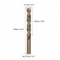 Uxcell 2pcs 12 7mm Cutting Dia Round Shank High-speed Steel Cobalt Metric Twist Drill Bit Rotary Tool