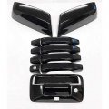 Ghxsport Ultra Finish Glossy-black Series Combo Mirror Handle Tailgate For 2014-2019 Chevrolet Silverado Gmc Siera 1500 2500 