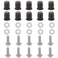 Topteng 10pcs Motorcycle Wind Screen Shield Aluminum M5 X 15mm Screw Bolt Rubber Well Nuts Washers Kit For Universal