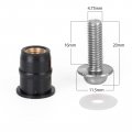 Topteng 10pcs Motorcycle Wind Screen Shield Aluminum M5 X 15mm Screw Bolt Rubber Well Nuts Washers Kit For Universal