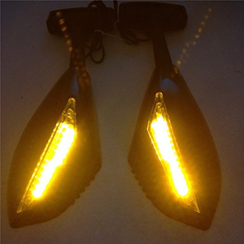 Integrated Turn Signal Mirrors With Carbon Body And Clear Lens For Honda Cbr Hurricane F2 F3 Motorcycle Led Side Pair