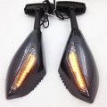 Integrated Turn Signal Mirrors With Carbon Body And Clear Lens For Honda Cbr Hurricane F2 F3 Motorcycle Led Side Pair