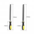 Uxcell 8-inch Double Cut Grade High Carbon Hardened Steel Half Round Flat Mill File Set With Rubber Hand Grip Handle