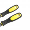 Uxcell 8-inch Double Cut Grade High Carbon Hardened Steel Half Round Flat Mill File Set With Rubber Hand Grip Handle