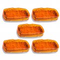 5pcs 12led Amber Trailer Marker Light Assembly Double Bubble Bullseye Led Side Clearance Lights Surface Mount For Rv Truck 